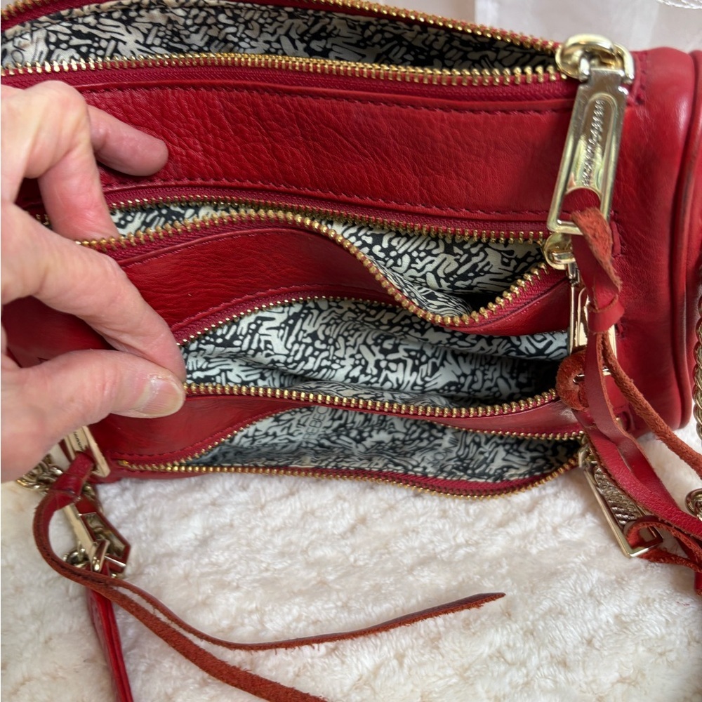 Rebecca Minkoff 5 Zip Red Crossbody Bag - Picture 14 of 16